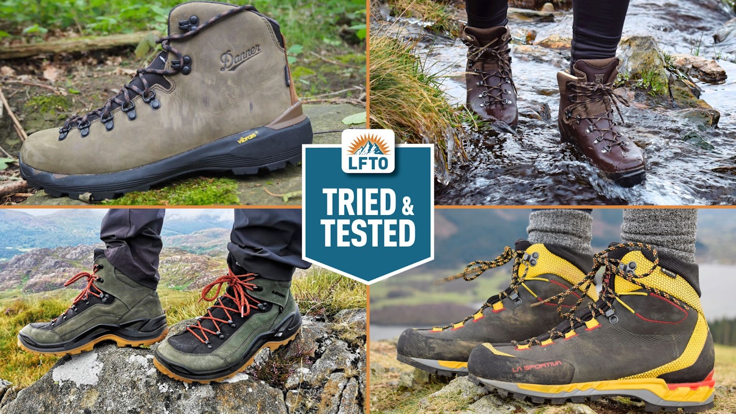 A range of leather walking boots being tested by LFTO